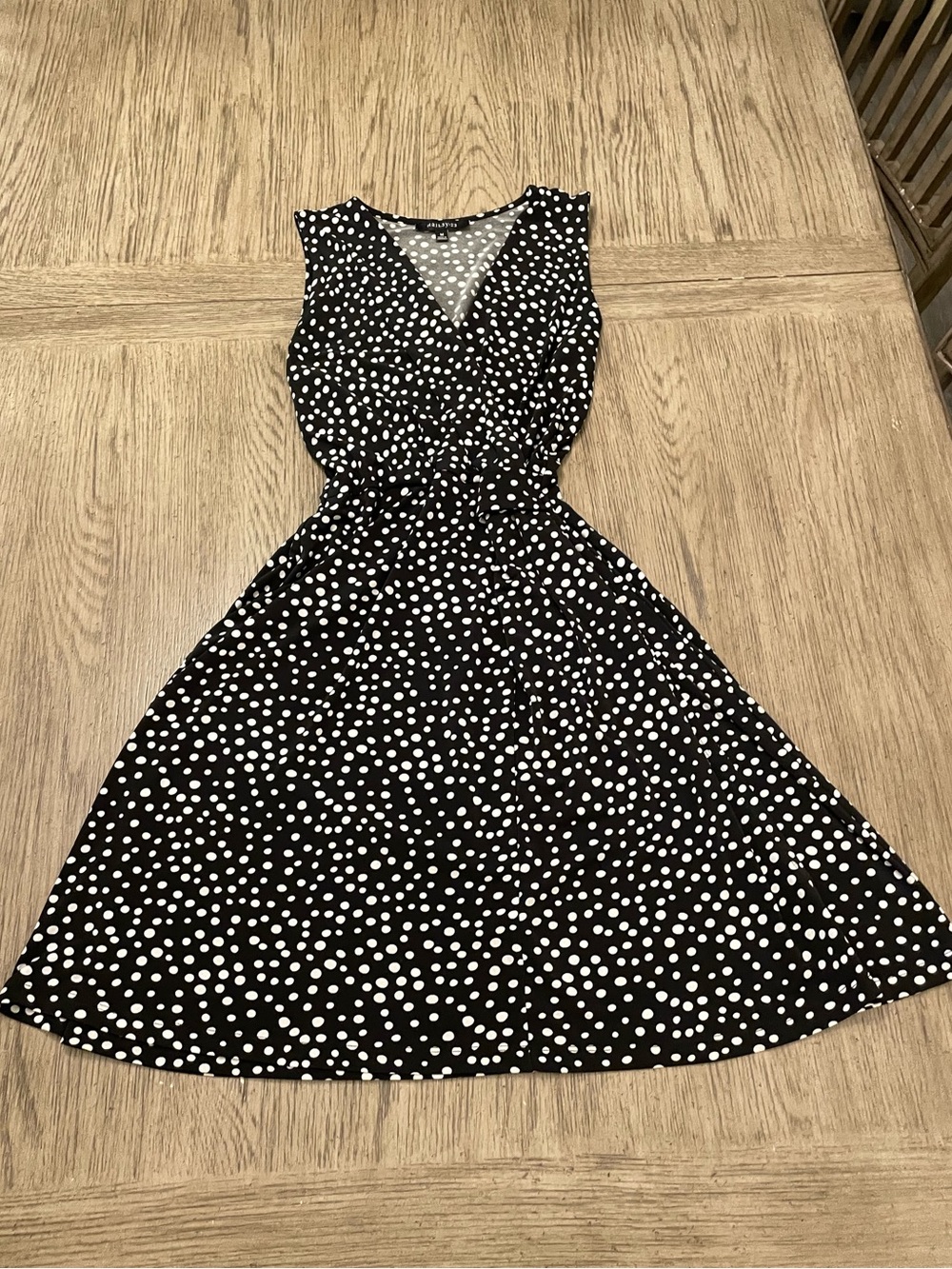 Hail3Y:23 women’s dress, black with white polka dots, medium, like new.